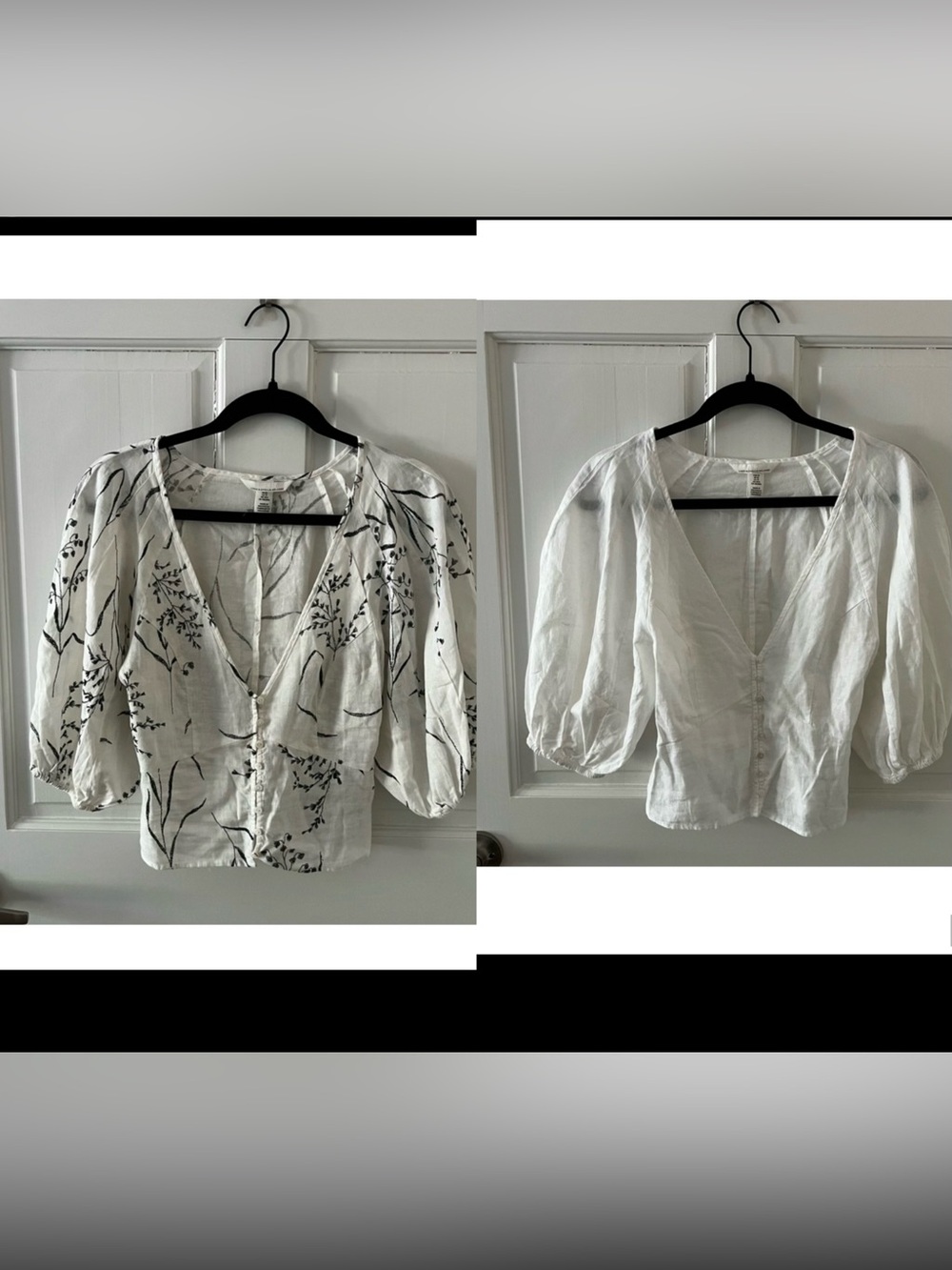 2 H&M Linen Tops Size XS